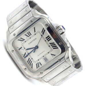 Cartier Santos date stainless steel watch